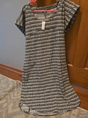 Talbots black and white beach cover dress size M - NWT
